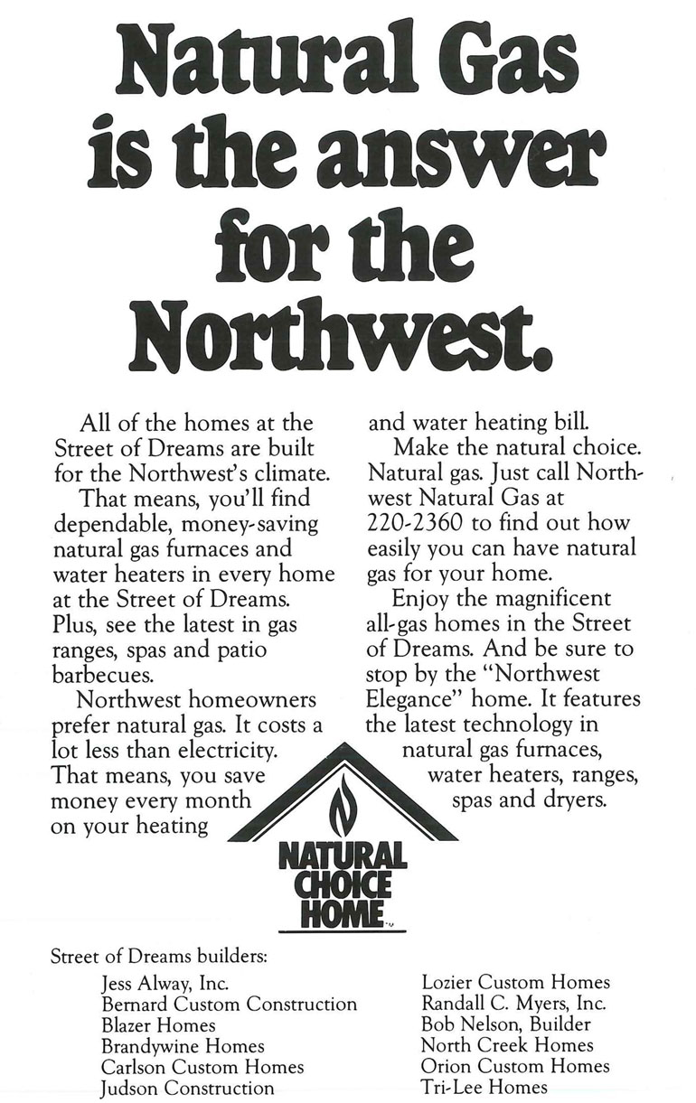 NW Natural Gas Ad 1986